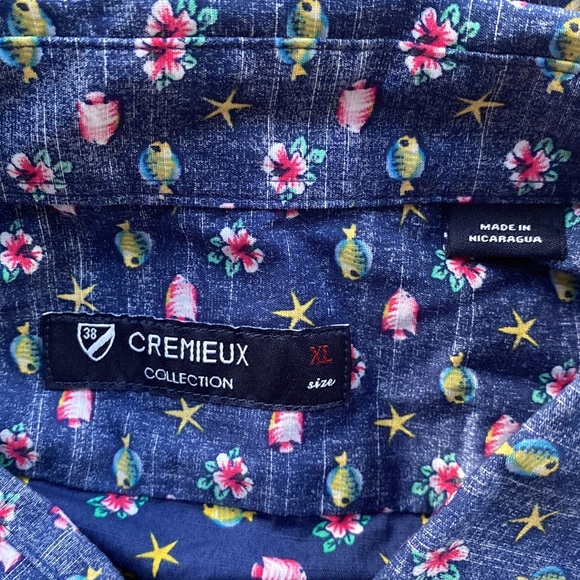 Cremieux Island Capri Collection Fish Print Long-Sleeve Woven Shirt. - Picture 5 of 11